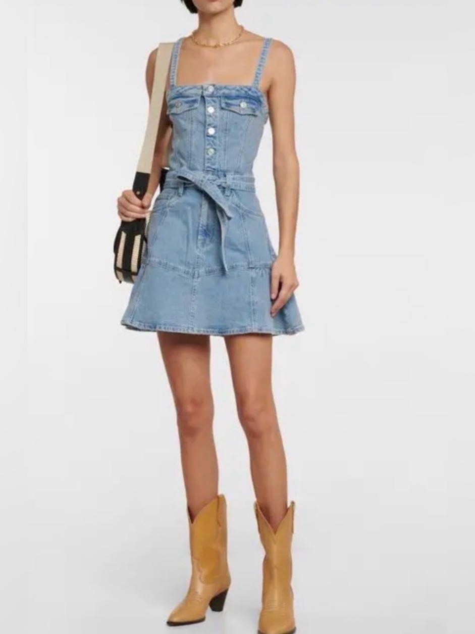 7 For All Mankind Surplus Flounce Denim Mini Dress